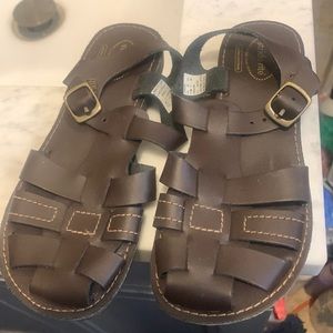 Unbranded Kids Brown Leather Fisherman Sandals